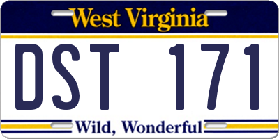 WV license plate DST171