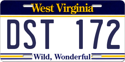 WV license plate DST172