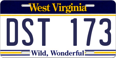 WV license plate DST173