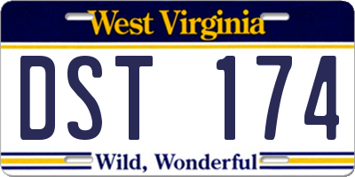 WV license plate DST174