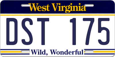 WV license plate DST175