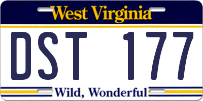 WV license plate DST177