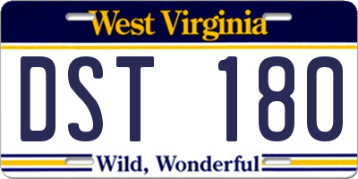 WV license plate DST180
