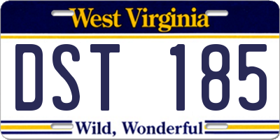 WV license plate DST185