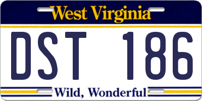 WV license plate DST186