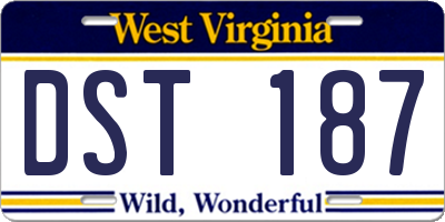 WV license plate DST187