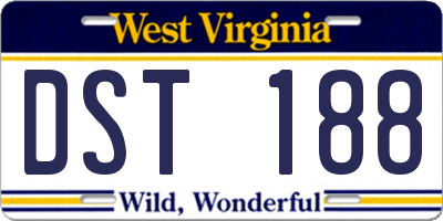 WV license plate DST188