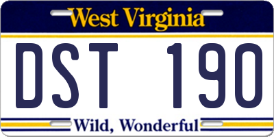 WV license plate DST190