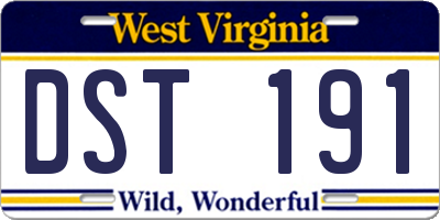 WV license plate DST191