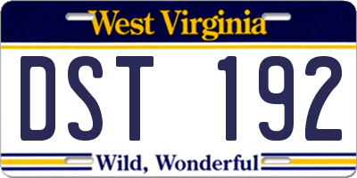 WV license plate DST192