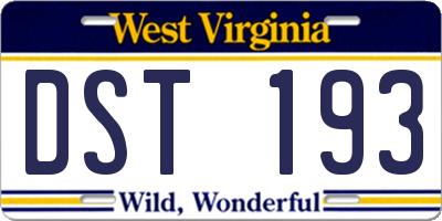 WV license plate DST193