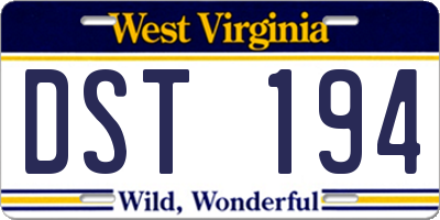 WV license plate DST194