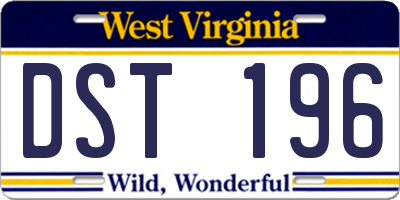 WV license plate DST196