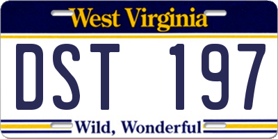 WV license plate DST197