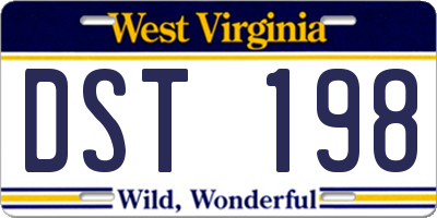 WV license plate DST198