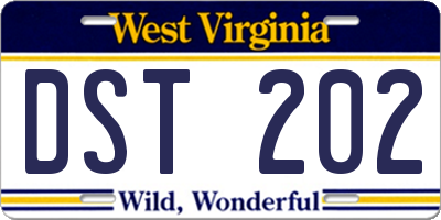 WV license plate DST202