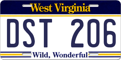 WV license plate DST206