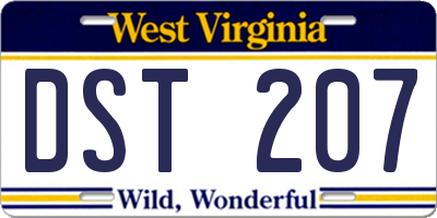 WV license plate DST207