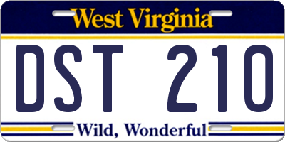 WV license plate DST210