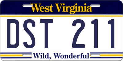 WV license plate DST211