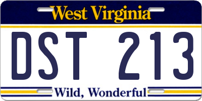 WV license plate DST213
