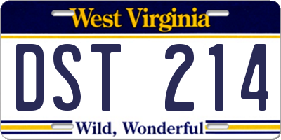WV license plate DST214