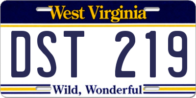 WV license plate DST219