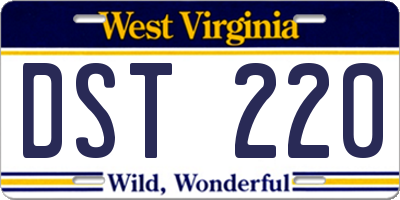 WV license plate DST220