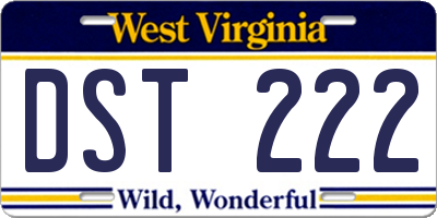 WV license plate DST222