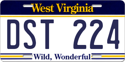 WV license plate DST224