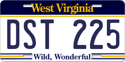 WV license plate DST225