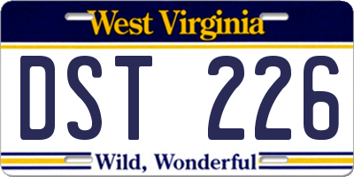 WV license plate DST226