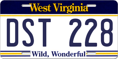 WV license plate DST228