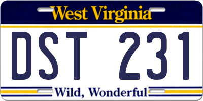 WV license plate DST231