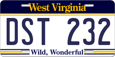 WV license plate DST232