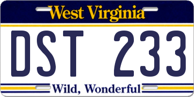 WV license plate DST233