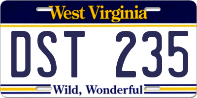 WV license plate DST235