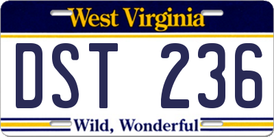 WV license plate DST236