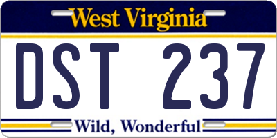 WV license plate DST237