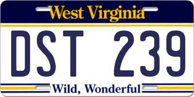 WV license plate DST239