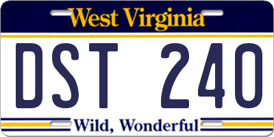 WV license plate DST240