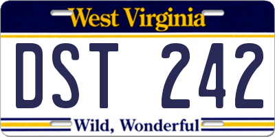 WV license plate DST242