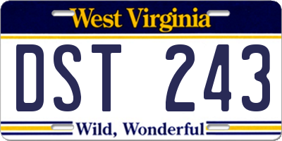 WV license plate DST243