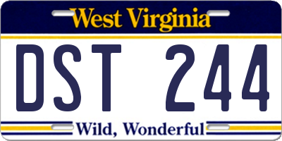 WV license plate DST244