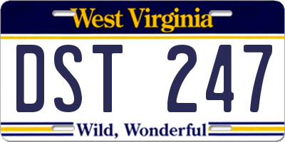 WV license plate DST247