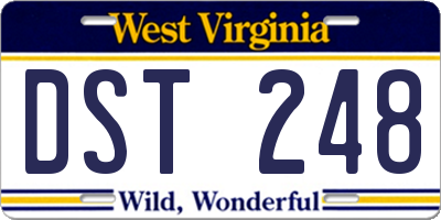 WV license plate DST248