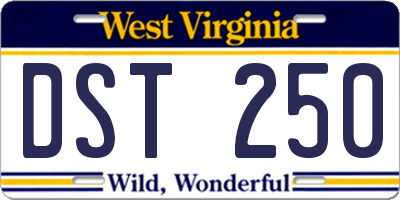 WV license plate DST250