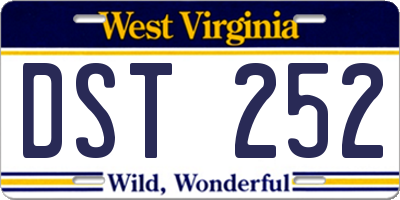 WV license plate DST252