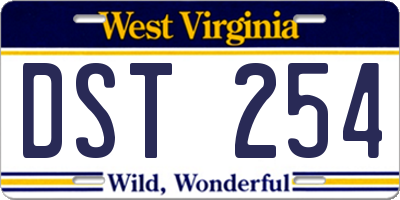 WV license plate DST254