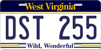 WV license plate DST255